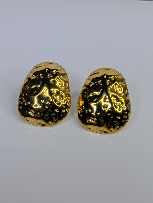 Large Gold Stud Earrings